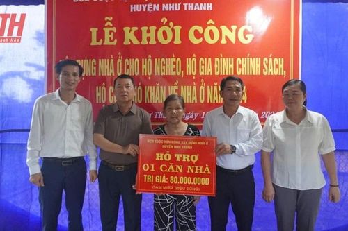 Như Thanh khởi công xây dựng nhà ở cho hộ nghèo, hộ gia đình chính sách, hộ còn khó khăn về nhà ở