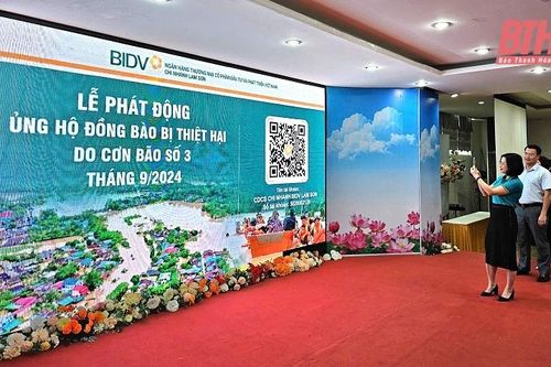 Cùng BIDV Lam Sơn quét mã QR ủng hộ đồng bào vùng lũ
