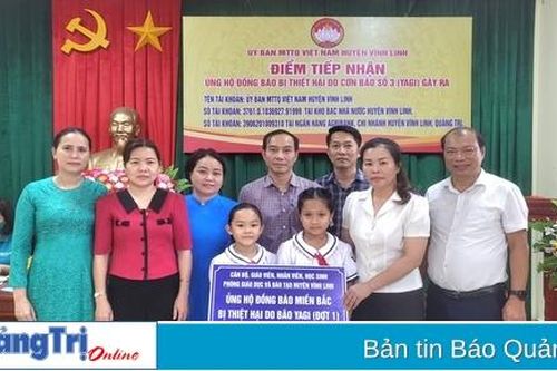 Vĩnh Linh: Tiếp nhận trên 1,4 tỉ đồng hỗ trợ các tỉnh phía Bắc khắc phục hậu quả thiên tai