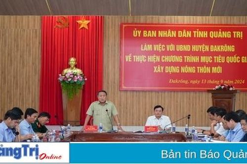 Các sở, ban, ngành tăng cường hỗ trợ huyện Đakrông xây dựng nông thôn mới