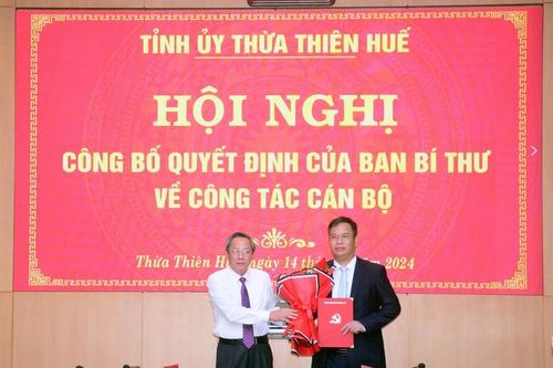 Đồng chí Phạm Đức Tiến giữ chức Phó Bí thư Tỉnh ủy Thừa Thiên Huế