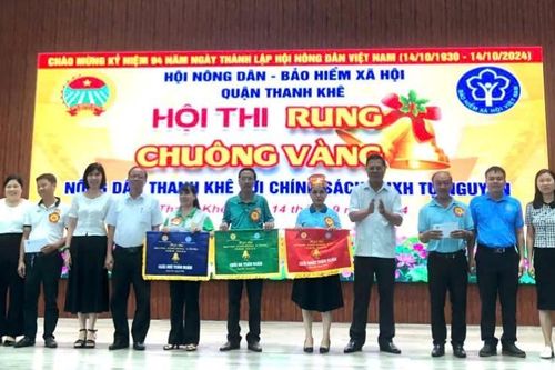 Nông dân quận Thanh Khê dự Hội thi tìm hiểu chính sách pháp luật về Bảo hiểm xã hội (BHXH) và Bảo hiểm y tế (BHYT).