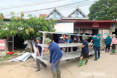 Sơn Dương ra quân khắc phục hậu quả sau mưa bão