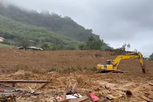 Hiện trường tìm kiếm vụ sát lở ở Nguyên Bình, Cao Bằng
