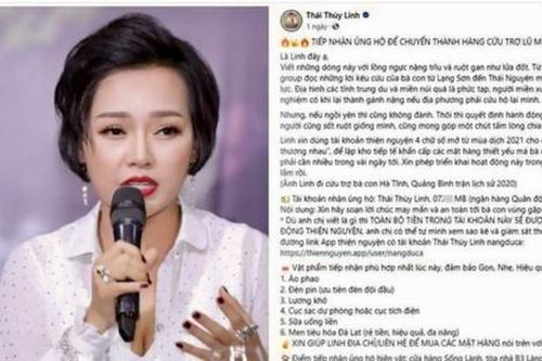 Bị tố ăn chặn tiền cứu trợ bão lũ, Thái Thùy Linh bức xúc lên tiếng