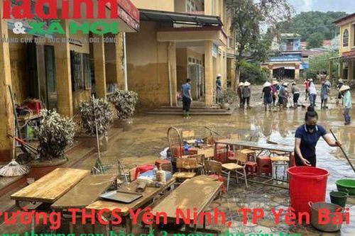 Trường THCS Yên Ninh 2, TP Yên Bái thương tâm sau bão số 3, mong chờ cứu trợ để học sinh sớm được trở lại trường