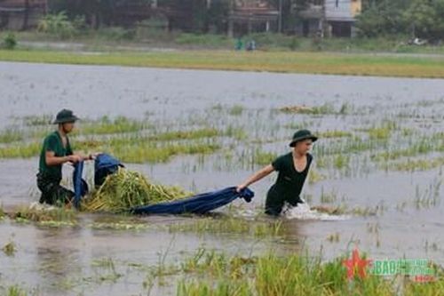 Lực lượng vũ trang Thủ đô nỗ lực giúp dân trong thiên tai