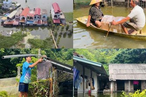 Hàng trăm hộ dân tại Mỹ Đức (Hà Nội) vẫn bị nhấn chìm trong biển nước lũ