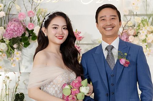 Hoa hậu Mai Anh xúc động trong lễ cưới với chồng đại gia hơn 16 tuổi