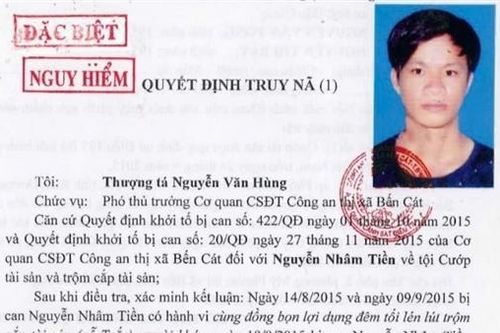 Truy nã nhiều đối tượng nguy hiểm và đặc biệt nguy hiểm