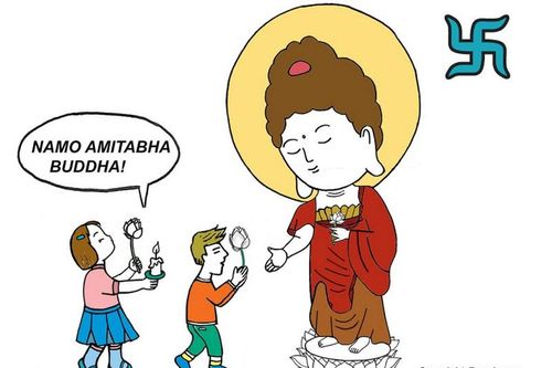 Hình vẽ chibi về Phật A Di Đà (Amitabha)