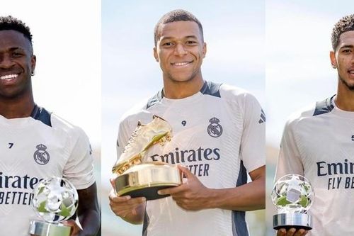 Vinicius, Mbappe và Bellingham tươi rói nhận giải của UEFA