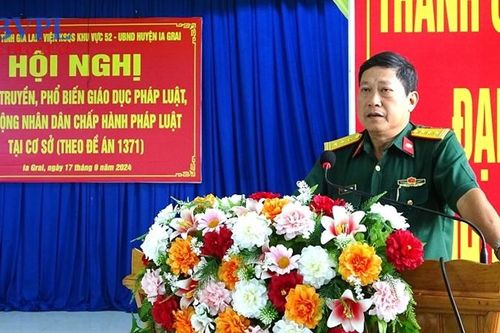 VKSQS Khu vực 52 và Bộ CHQS tỉnh Gia Lai phối hợp tuyên truyền, phổ biến, giáo dục pháp luật