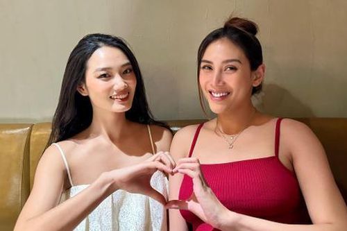 Á hậu Quỳnh Anh thăm hỏi Võ Hoàng Yến sát ngày cô giáo hạ sinh em bé