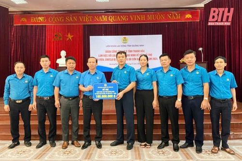 LĐLĐ tỉnh Thanh Hóa hỗ trợ 1.050 triệu đồng cho đoàn viên, người lao động các tỉnh, thành phố bị thiệt hại do bão số 3