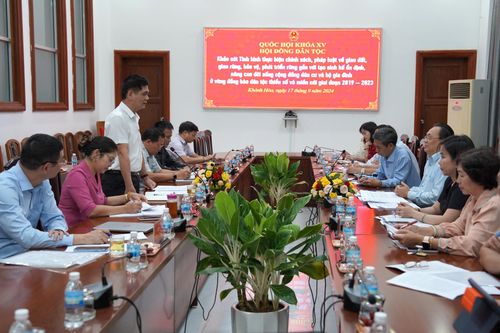 Đoàn công tác Hội đồng Dân tộc của Quốc hội làm việc tại tỉnh Khánh Hòa