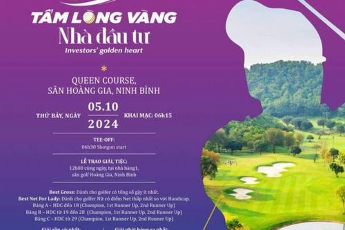 Giải golf từ thiện 'Tấm lòng vàng Nhà đầu tư' diễn ra vào ngày 5/10
