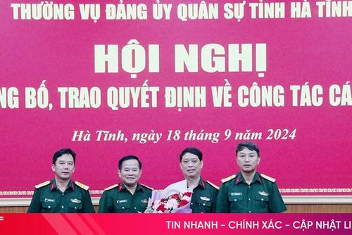 Đảng ủy Quân sự Hà Tĩnh công bố các quyết định về công tác cán bộ