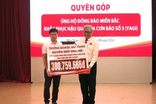 Trường iSchool Nha Trang quyên góp hơn 380 triệu đồng ủng hộ đồng bào miền Bắc