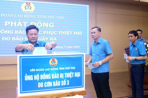 Liên đoàn Lao động tỉnh phát động ủng hộ đồng bào khắc phục thiệt hại do bão số 3