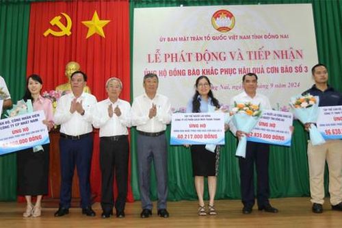 Đồng Nai: Tiếp nhận 41,3 tỷ đồng ủng hộ đồng bào miền Bắc khắc phục hậu quả cơn bão số 3