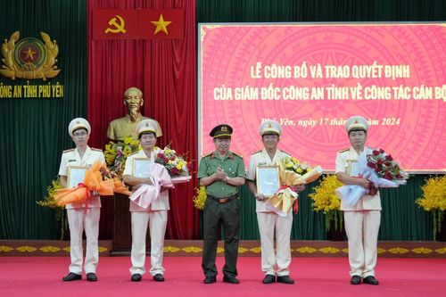 Công an tỉnh Phú Yên điều động, bổ nhiệm, bổ nhiệm lại cán bộ chỉ huy cấp phòng