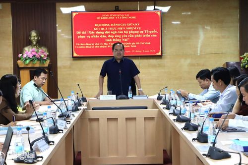 Đánh giá giữa kỳ đề tài khoa học cấp tỉnh về xây dựng đội ngũ cán bộ của tỉnh Đồng Nai
