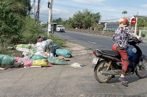 Bỏ rác bừa bãi bên đường