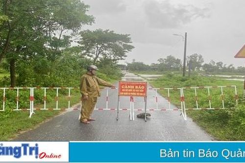 TP. Đông Hà: Đập tràn Đại Độ 1 bị ngập do mưa lớn kéo dài