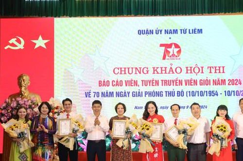 6 thí sinh thi chung khảo báo cáo viên, tuyên truyền viên giỏi quận Nam Từ Liêm