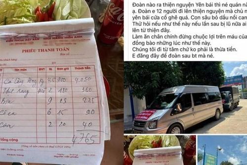 Xác minh một nhà hàng ở Yên Bái bị tố 'chặt chém' đoàn từ thiện