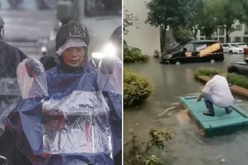 Cơn bão thứ hai đổ bộ Thượng Hải trong một tuần: Người dân chèo thuyền trên phố