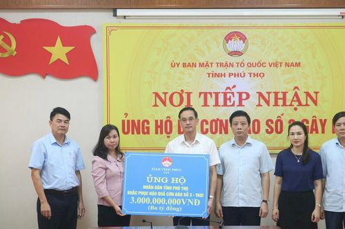Tỉnh Vĩnh Phúc hỗ trợ 3 tỷ đồng giúp Phú Thọ khắc phục hậu quả bão lũ