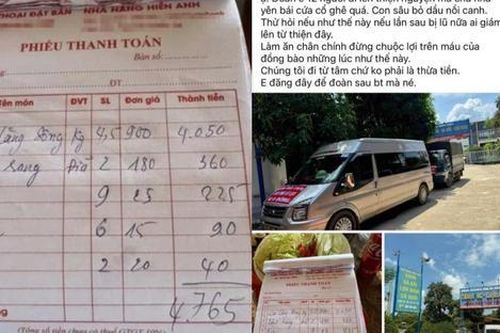 Một nhà hàng bị chỉ trích vì 'chặt chém' đoàn thiện nguyện, chủ nhà hàng lên tiếng