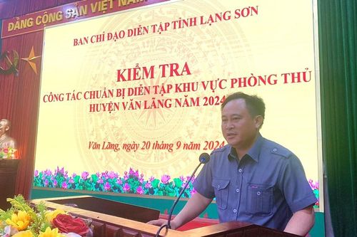Lãnh đạo UBND tỉnh kiểm tra công tác chuẩn bị diễn tập khu vực phòng thủ huyện Văn Lãng