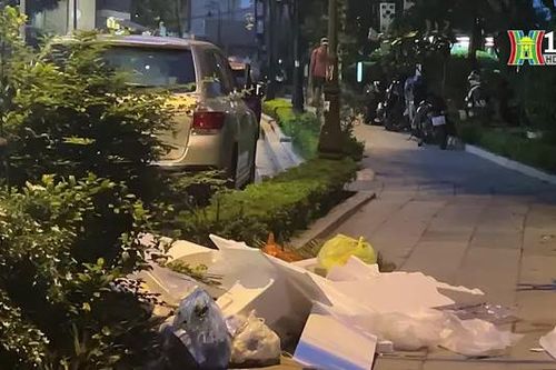 Ô tô và rác thải lấn chiếm phố Từ Hoa