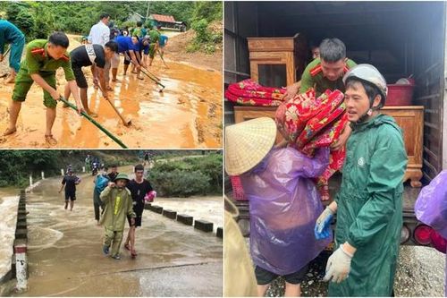 Xúc động hình ảnh chiến sĩ công an giúp dân khắc phục hậu quả sau bão