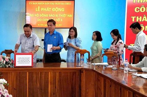 Huyện Tri Tôn vận động trên 702 triệu đồng hỗ trợ đồng bào bị thiệt hại do bão số 3