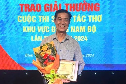 Nhà thơ Nguyễn Tấn On đoạt giải Ba của Cuộc thi Sáng tác thơ Khu vực Đông Nam Bộ lần I - năm 2024