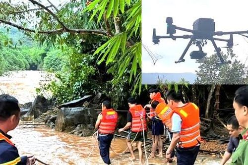 Dùng flycam tìm thấy người đàn ông bị nước cuốn trôi