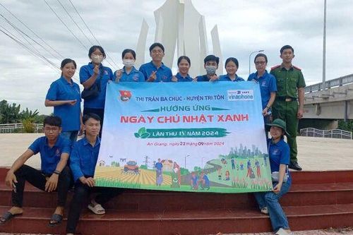 Huyện Tri Tôn ra quân chiến dịch 'Làm cho thế giới sạch hơn' và 'Ngày Chủ nhật xanh'