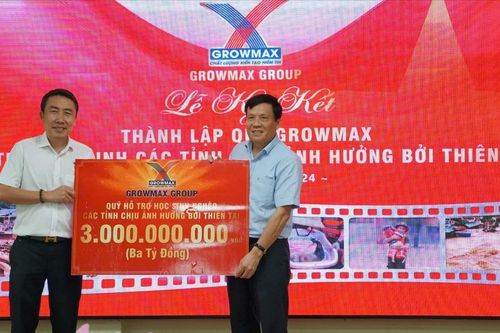 Tập đoàn GrowMax trao 3 tỷ đồng hỗ trợ học sinh các tỉnh chịu ảnh hưởng bởi thiên tai