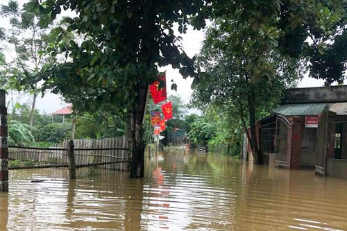 Mưa lớn kéo dài, một số địa phương ở Nam Đàn ngập cục bộ