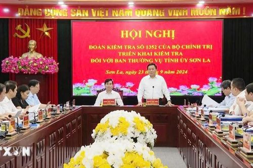 Đoàn kiểm tra của Bộ Chính trị làm việc với Ban Thường vụ Tỉnh ủy Sơn La