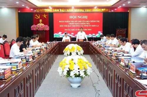 Đoàn kiểm tra của Bộ Chính trị làm việc với Ban Thường vụ Tỉnh ủy Sơn La