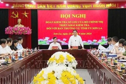 Đoàn kiểm tra của Bộ Chính trị làm việc với Ban Thường vụ Tỉnh ủy Sơn La