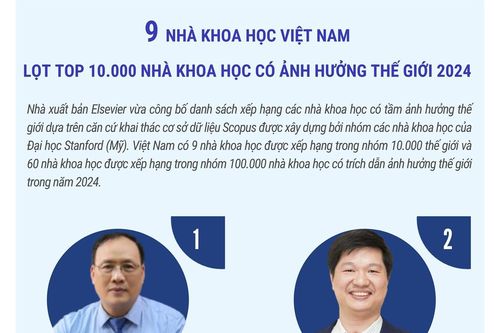 9 nhà khoa học Việt Nam lọt top 10.000 nhà khoa học có ảnh hưởng thế giới 2024