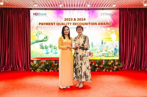 Ngân hàng 3 năm liên tiếp nhận bộ giải thưởng Thanh toán quốc tế từ J.P. Morgan Chase Bank