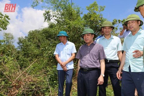 Phó Bí thư Thường trực Tỉnh ủy Lại Thế Nguyên kiểm tra tình hình ứng phó với thiên tai tại Thạch Thành