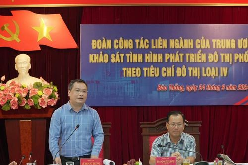 Đoàn công tác liên ngành của Trung ương khảo sát tình hình phát triển đô thị Phố Lu theo tiêu chí đô thị loại IV